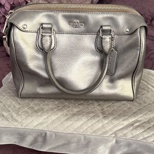 Coach Metallic Silver Satchel Bag